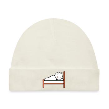 Vogel schläft Bett müde Nacht erholen Decke Faul - Baby Premium Organic Mütze - Naturweiß - Vorne