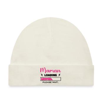 Mama lädt Bitte warten... - Baby Premium Organic Mütze - Naturweiß - Vorne