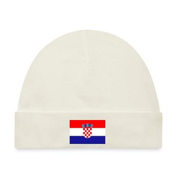 Kroatien kroatisch Flagge Fahne - Baby Premium Organic Mütze - Naturweiß - Vorne