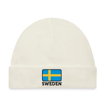 Nationalflagge von Schweden - Baby Premium Organic Mütze - Naturweiß - Vorne