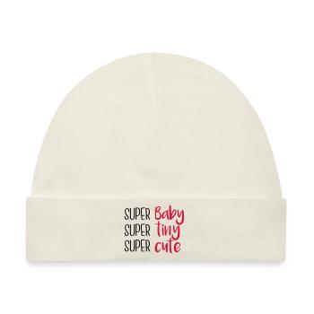 Super Baby Super tiny Super cute - Baby Premium Organic Mütze - Naturweiß - Vorne