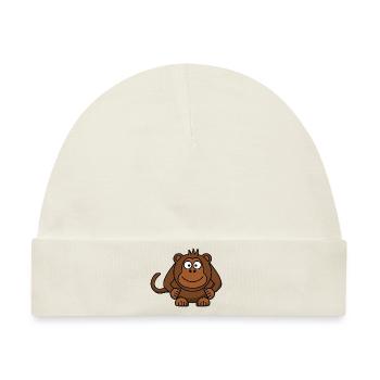 Affe - Baby Premium Organic Mütze - Naturweiß - Vorne