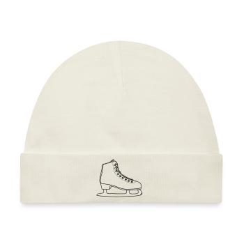 SCHLITTSCHUH Eiskunstlauf - Baby Premium Organic Mütze - Naturweiß - Vorne