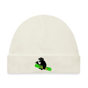 snowboard monkey - Baby Premium Organic Mütze - Naturweiß - Vorne