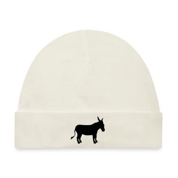 esel pferd pony klein packesel lange ohren bauernh - Baby Premium Organic Mütze - Naturweiß - Vorne