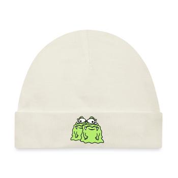 team 2 freunde paar glibber schleim ekelig schleim - Baby Premium Organic Mütze - Naturweiß - Vorne