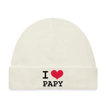 I Love Papy ! - Baby Premium Organic Mütze - Naturweiß - Vorne