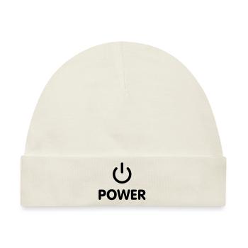 Power Button - PrintShirt at - Baby Premium Organic Mütze - Naturweiß - Vorne