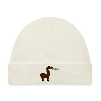 Spitting Llama - Baby Premium Organic Mütze - Naturweiß - Vorne