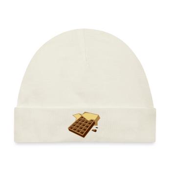 lecker Tafel Schokolade - Baby Premium Organic Mütze - Naturweiß - Vorne