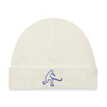 Eisbahn Hockey Silhouette Zeichnung - Baby Premium Organic Mütze - Naturweiß - Vorne