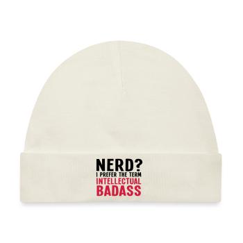 Nerd? I prefer the term intellectual badass II 2c - Baby Premium Organic Mütze - Naturweiß - Vorne
