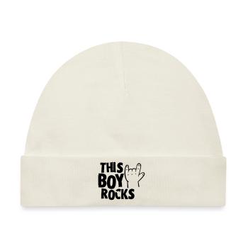 This Boy rocks - Baby Premium Organic Mütze - Naturweiß - Vorne