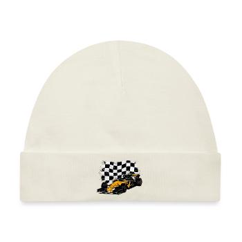 Racecar - Rennauto - Racing Flag - Baby Premium Organic Mütze - Naturweiß - Vorne