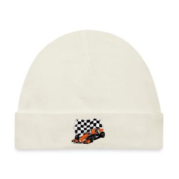 Racecar - Rennauto - Racing Flag - Baby Premium Organic Mütze - Naturweiß - Vorne