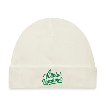 vollblut landwirt design - Baby Premium Organic Mütze - Naturweiß - Vorne