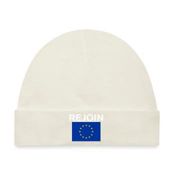 Erneuter EU White Text - Baby Premium Organic Mütze - Naturweiß - Vorne