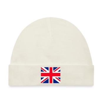Union Jack Gesichtsmaske - Baby Premium Organic Mütze - Naturweiß - Vorne