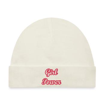Girl Power - Baby Premium Organic Mütze - Naturweiß - Vorne