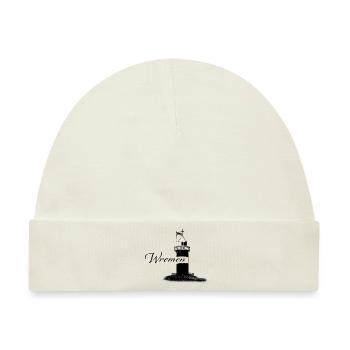 Wremen -Leuchtturm kleiner Preuße - Nordsee - Baby Premium Organic Mütze - Naturweiß - Vorne