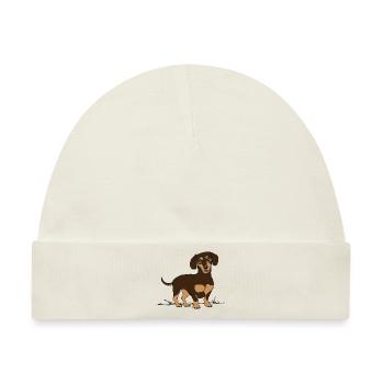 Dackel, Hund - Baby Premium Organic Mütze - Naturweiß - Vorne