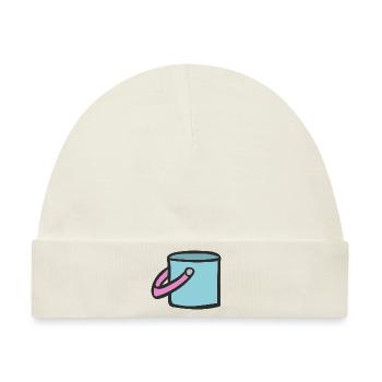 Eimer Haushalt Geschenk - Baby Premium Organic Mütze - Naturweiß - Vorne