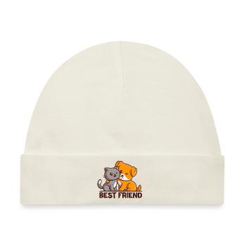 Best Friend - bester Freund - Baby Premium Organic Mütze - Naturweiß - Vorne