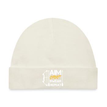 Aim Shoot Swear Repeat Archery Gift Hobby - Baby Premium Organic Mütze - Naturweiß - Vorne