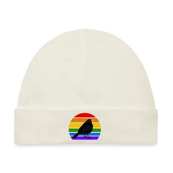 Amsel Vogel Regenbogen Vielfalt Singvogel - Baby Premium Organic Mütze - Naturweiß - Vorne