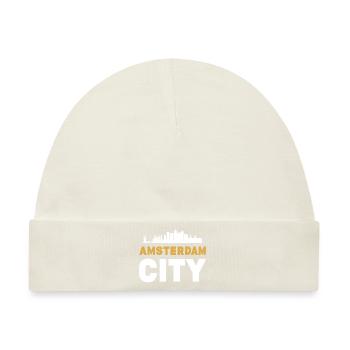 amsterdam stadt holland - Baby Premium Organic Mütze - Naturweiß - Vorne