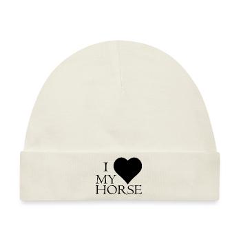 Pferd Horse - Baby Premium Organic Mütze - Naturweiß - Vorne