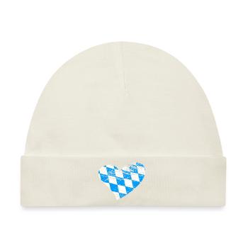 Herz Bayer Bayern weißblau - Baby Premium Organic Mütze - Naturweiß - Vorne