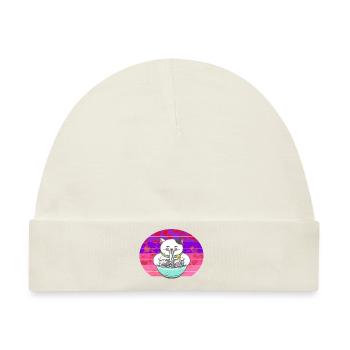 Chinesische Katze Chinesische Nudeln - Baby Premium Organic Mütze - Naturweiß - Vorne