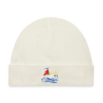 Seglen Segelboot Segler - Baby Premium Organic Mütze - Naturweiß - Vorne