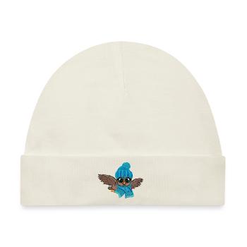 Frosteule Eule Frostbeule Herbst Winter - Baby Premium Organic Mütze - Naturweiß - Vorne