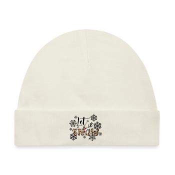 Let it snow! Weihnachten mit Leopard Design - Baby Premium Organic Mütze - Naturweiß - Vorne