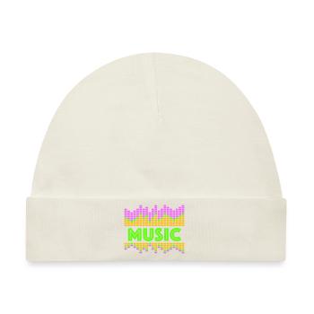 Music Equalizer LED Lichter Rhythmus tanzen Stereo - Baby Premium Organic Mütze - Naturweiß - Vorne