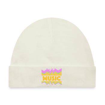 Music Equalizer LED Lichter Rhythmus tanzen Stereo - Baby Premium Organic Mütze - Naturweiß - Vorne