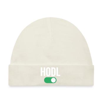 Hodl On - Baby Premium Organic Mütze - Naturweiß - Vorne