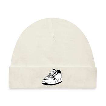 Sneaker black - Baby Premium Organic Mütze - Naturweiß - Vorne