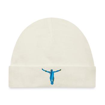 sprung,cliffhanger,springer,graffiti,blau - Baby Premium Organic Mütze - Naturweiß - Vorne
