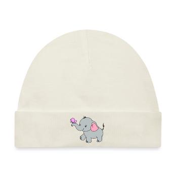 Elefant Schmetterling Niedlich - Baby Premium Organic Mütze - Naturweiß - Vorne