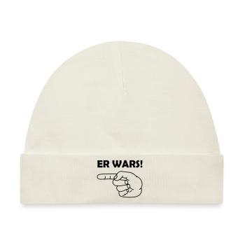 Zeigefinger Er Wars - Baby Premium Organic Mütze - Naturweiß - Vorne