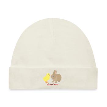 Hase Kücken, Frohe Ostern - Baby Premium Organic Mütze - Naturweiß - Vorne