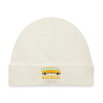 Bus Boss School Bus Driver Yellow Bus - Baby Premium Organic Mütze - Naturweiß - Vorne