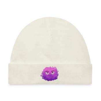Little Pelota Monster n°6 – rosa - Baby Premium Organic Mütze - Naturweiß - Vorne