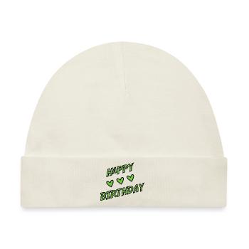 JAHRESTAG. ALLES GUTE ZUM GEBURTSTAG!. ALLES GUTE ZUM GEBURTSTAG! - Baby Premium Organic Mütze - Naturweiß - Vorne