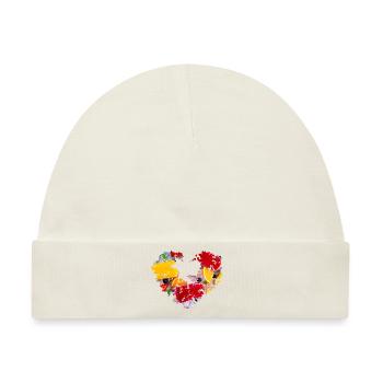 blumenherz,herz,blumen,foto,bunte blumen,eis - Baby Premium Organic Mütze - Naturweiß - Vorne