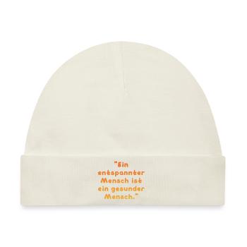 Entspannter Mensch Spruch - Baby Premium Organic Mütze - Naturweiß - Vorne