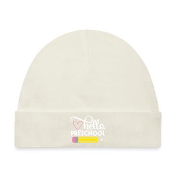 Hallo Vorschule - Baby Premium Organic Mütze - Naturweiß - Vorne
